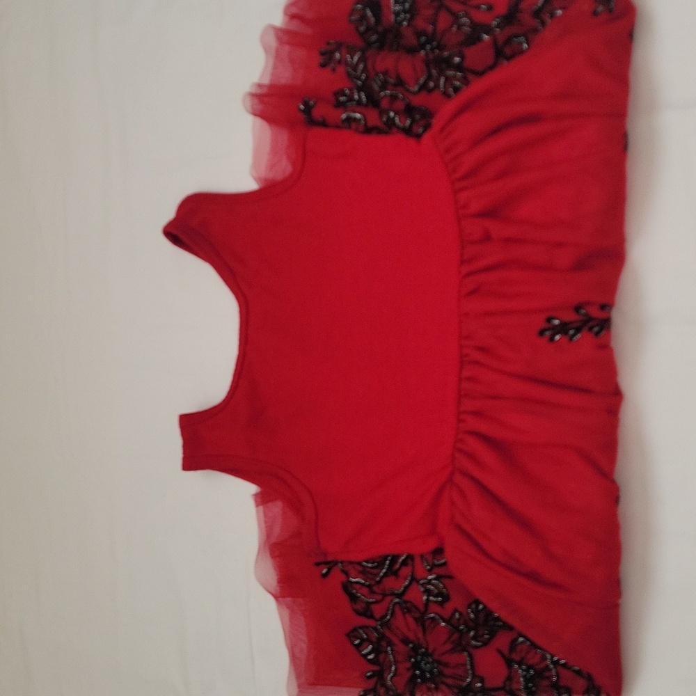 KNITSWORKS Red and Black Floral Sleeveless Dress. Size 7. Special Occasion. - Picture 9 of 15